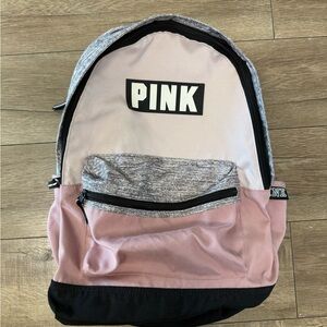 PINK Victoria's Secret Gray and Pink Backpack